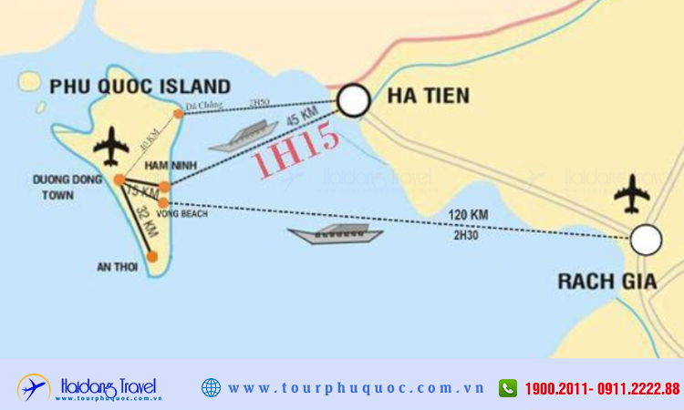 Từ Rạch Giá đi Phú Quốc bao nhiêu tiếng